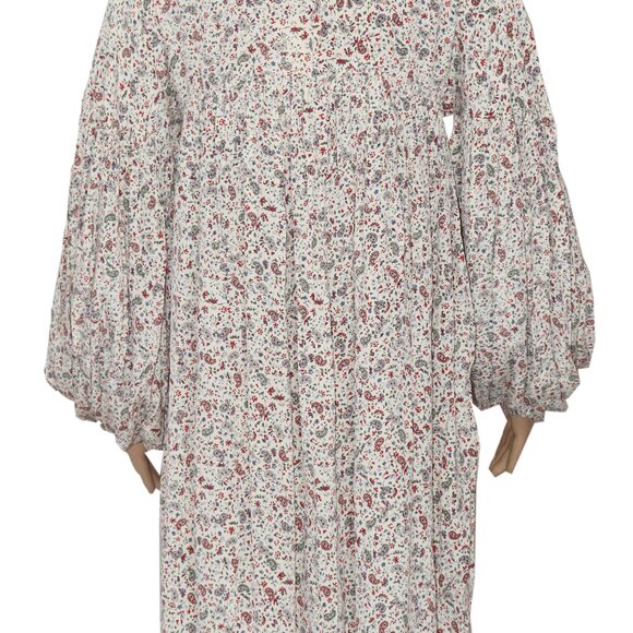 Doen Pietra Dress Cream Saint Claude Paisley Floral Printed Silk S - Picture 6 of 8